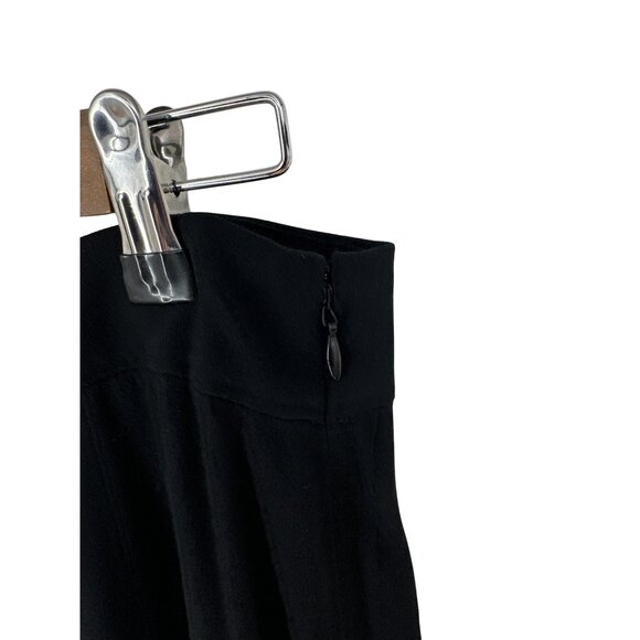 LOFT Womens Black Flowy A-Line Skirt Rayon Blend Side Zipper Closure Size 4 - Picture 3 of 8